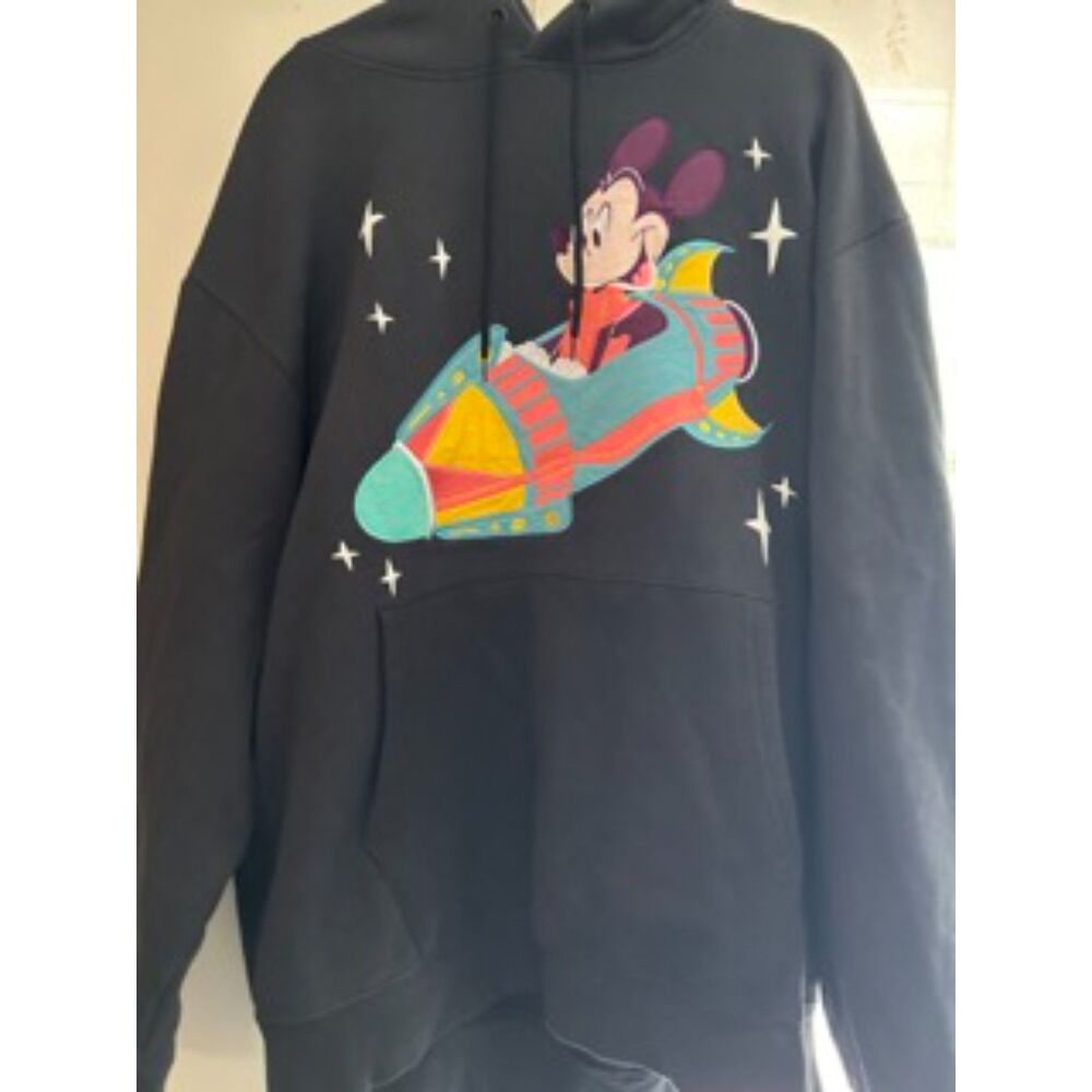 Disney Parks Mickey Mouse Rocket Ship Hoodie XXL Walt Disney World Sweatshirt